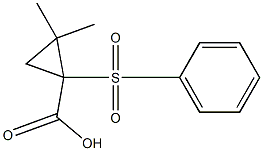 2,2-Dimethyl-1-phenylsulfonylcyclopropane-1-carboxylic acid 结构式