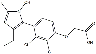 [4-(1-Hydroxy-3-ethyl-5-methyl-1H-pyrrol-2-yl)-2,3-dichlorophenoxy]acetic acid 结构式