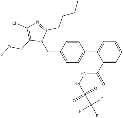 4'-[(2-Butyl-4-chloro-5-methoxymethyl-1H-imidazol-1-yl)methyl]-N'-(trifluoromethylsulfonyl)-1,1'-biphenyl-2-carboxylic acid hydrazide 结构式