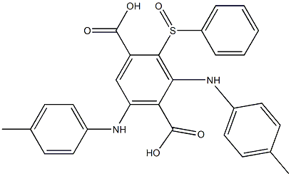 2-(Phenylsulfinyl)-3,5-di(p-toluidino)terephthalic acid 结构式