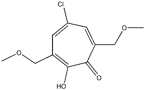 5-Chloro-2-hydroxy-3,7-bis(methoxymethyl)cyclohepta-2,4,6-trien-1-one 结构式