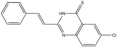 6-Chloro-2-[(E)-2-phenylethenyl]quinazoline-4(3H)-thione 结构式