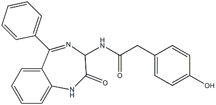 N-[(2,3-Dihydro-2-oxo-5-phenyl-1H-1,4-benzodiazepin)-3-yl]-(4-hydroxyphenyl)acetamide 结构式