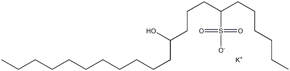 11-Hydroxydocosane-7-sulfonic acid potassium salt 结构式