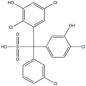(3-Chlorophenyl)(4-chloro-3-hydroxyphenyl)(2,5-dichloro-3-hydroxyphenyl)methanesulfonic acid 结构式