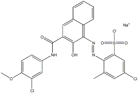 3-Chloro-5-methyl-6-[[3-[[(3-chloro-4-methoxyphenyl)amino]carbonyl]-2-hydroxy-1-naphtyl]azo]benzenesulfonic acid sodium salt 结构式