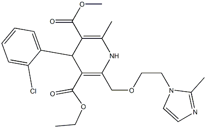 4-(2-Chlorophenyl)-1,4-dihydro-2-[2-(2-methyl-1H-imidazol-1-yl)ethoxymethyl]-6-methylpyridine-3,5-dicarboxylic acid 3-ethyl 5-methyl ester 结构式