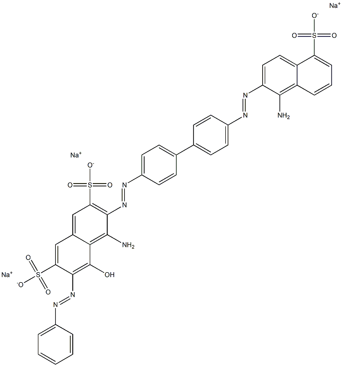 4-Amino-3-[[4'-[(1-amino-5-sulfo-2-naphtyl)azo]-1,1'-biphenyl-4-yl]azo]-5-hydroxy-6-(phenylazo)-2,7-naphthalenedisulfonic acid trisodium salt 结构式