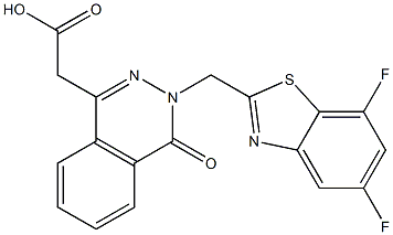 3-[(5,7-Difluoro-2-benzothiazolyl)methyl]-3,4-dihydro-4-oxophthalazine-1-acetic acid 结构式