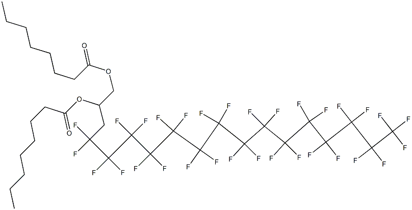 Dioctanoic acid 4,4,5,5,6,6,7,7,8,8,9,9,10,10,11,11,12,12,13,13,14,14,15,15,16,16,17,17,18,18,18-hentriacontafluoro-1,2-octadecanediyl ester 结构式