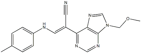 9-(Methoxymethyl)-6-[(Z)-2-(4-methylphenylamino)-1-cyanoethenyl]-9H-purine 结构式