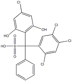 (4-Chloro-2,6-dihydroxyphenyl)(2,4,5-trichlorophenyl)phenylmethanesulfonic acid 结构式