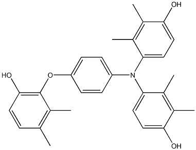 N,N-Bis(4-hydroxy-2,3-dimethylphenyl)-4-(6-hydroxy-2,3-dimethylphenoxy)benzenamine 结构式