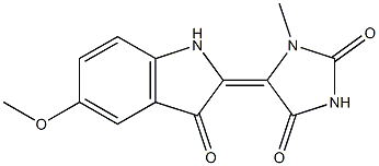 1-Methyl-5-[(2,3-dihydro-5-methoxy-3-oxo-1H-indol)-2-ylidene]imidazolidine-2,4-dione 结构式