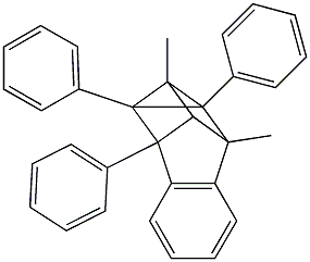 2,2a,7,7a-Tetrahydro-1,2a-dimethyl-2,7,8-triphenyl-1,2,7-metheno-1H-cyclobut[a]indene 结构式