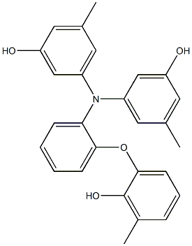 N,N-Bis(3-hydroxy-5-methylphenyl)-2-(2-hydroxy-3-methylphenoxy)benzenamine 结构式