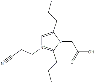 3-(2-Cyanoethyl)-2,5-dipropyl-1-(carboxymethyl)-1H-imidazol-3-ium 结构式