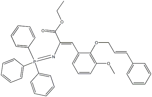 (Z)-2-[(Triphenylphosphoranylidene)amino]-3-[3-methoxy-2-[[(E)-3-phenyl-2-propenyl]oxy]phenyl]acrylic acid ethyl ester 结构式