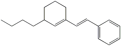 3-Butyl-1-[(E)-2-phenylethenyl]-1-cyclohexene 结构式