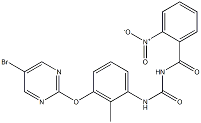 1-(2-Nitrobenzoyl)-3-[3-[(5-bromo-2-pyrimidinyl)oxy]-2-methylphenyl]urea 结构式