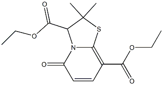 2,2-Dimethyl-2,3-dihydro-5-oxo-5H-thiazolo[3,2-a]pyridine-3,8-dicarboxylic acid diethyl ester 结构式