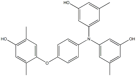 N,N-Bis(3-hydroxy-5-methylphenyl)-4-(4-hydroxy-2,5-dimethylphenoxy)benzenamine 结构式