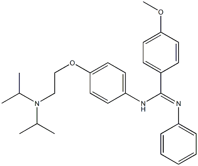 N-[4-[2-(Diisopropylamino)ethoxy]phenyl]-4-methoxy-N'-phenylbenzamidine 结构式