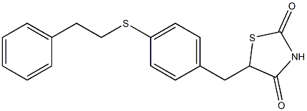 5-[4-[(2-Phenylethyl)thio]benzyl]thiazolidine-2,4-dione 结构式