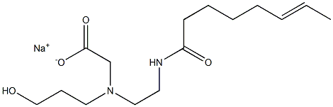 N-(3-Hydroxypropyl)-N-[2-(6-octenoylamino)ethyl]aminoacetic acid sodium salt 结构式