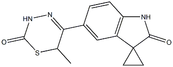 5-[(3,6-Dihydro-6-methyl-2-oxo-2H-1,3,4-thiadiazin)-5-yl]spiro[1H-indole-3(2H),1'-cyclopropan]-2-one 结构式