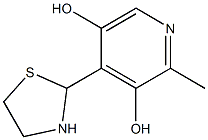 2-Methyl-4-(thiazolidin-2-yl)pyridine-3,5-diol 结构式