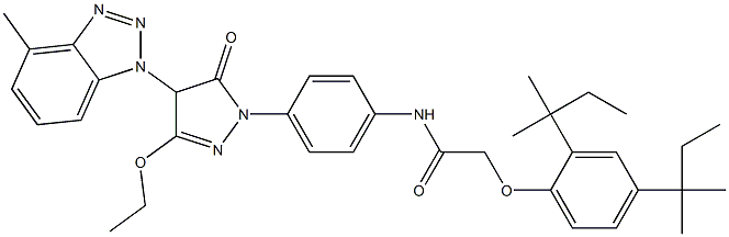 1-[4-[(2,4-Di-tert-amylphenoxy)acetamido]phenyl]-3-ethoxy-4-(methyl-1-benzotriazolyl)-5-oxo-2-pyrazoline 结构式