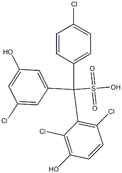 (4-Chlorophenyl)(3-chloro-5-hydroxyphenyl)(2,6-dichloro-3-hydroxyphenyl)methanesulfonic acid 结构式