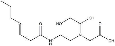 N-(1,2-Dihydroxyethyl)-N-[2-(3-heptenoylamino)ethyl]aminoacetic acid 结构式