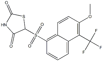 5-(5-Trifluoromethyl-6-methoxy-1-naphthalenylsulfonyl)thiazolidine-2,4-dione 结构式