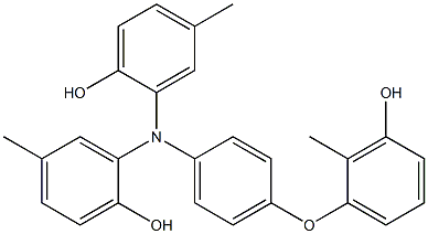 N,N-Bis(2-hydroxy-5-methylphenyl)-4-(3-hydroxy-2-methylphenoxy)benzenamine 结构式