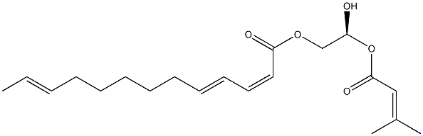 [2Z,4E,11E,(-)]-2,4,11-Tridecatrienoic acid [(2S)-2-hydroxy-2-[(3-methyl-2-butenoyl)oxy]ethyl] ester 结构式