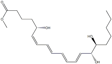 (6Z,8E,10E,12E,5S,14R,15S)-5,14,15-Trihydroxy-6,8,10,12-icosatetraenoic acid methyl ester 结构式