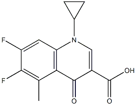 1,4-Dihydro-1-cyclopropyl-5-methyl-4-oxo-6,7-difluoroquinoline-3-carboxylic acid 结构式