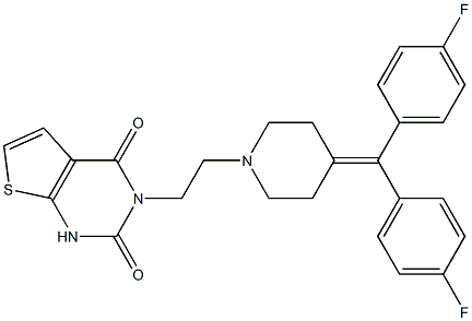 3-[2-[4-[Bis(4-fluorophenyl)methylene]piperidino]ethyl]thieno[2,3-d]pyrimidine-2,4(1H,3H)-dione 结构式