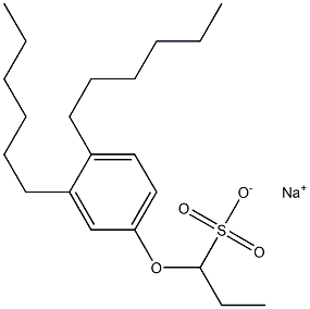 1-(3,4-Dihexylphenoxy)propane-1-sulfonic acid sodium salt 结构式