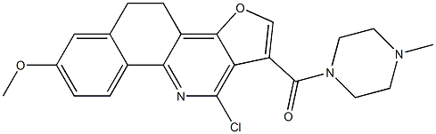 4,5-Dihydro-7-methoxy-11-chloro-1-[(4-methylpiperazin-1-yl)carbonyl]benzo[h]furo[3,2-c]quinoline 结构式