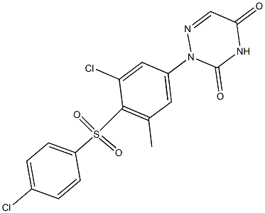 2-[3-Chloro-4-(4-chlorophenylsulfonyl)-5-methylphenyl]-1,2,4-triazine-3,5(2H,4H)-dione 结构式