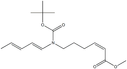 (E)-6-[(tert-Butyloxycarbonyl)[(1E,3Z)-1,3-pentadienyl]amino]-2-hexenoic acid methyl ester 结构式