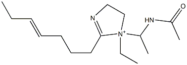 1-[1-(Acetylamino)ethyl]-1-ethyl-2-(4-heptenyl)-2-imidazoline-1-ium 结构式