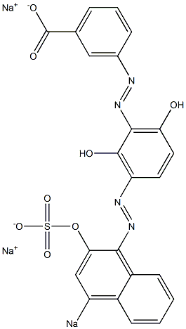 3-[2,6-Dihydroxy-3-(2-hydroxy-4-sodiosulfo-1-naphtylazo)phenylazo]benzoic acid sodium salt 结构式