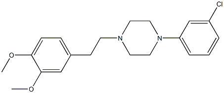 1-(3-Chlorophenyl)-4-(3,4-dimethoxyphenethyl)piperazine 结构式