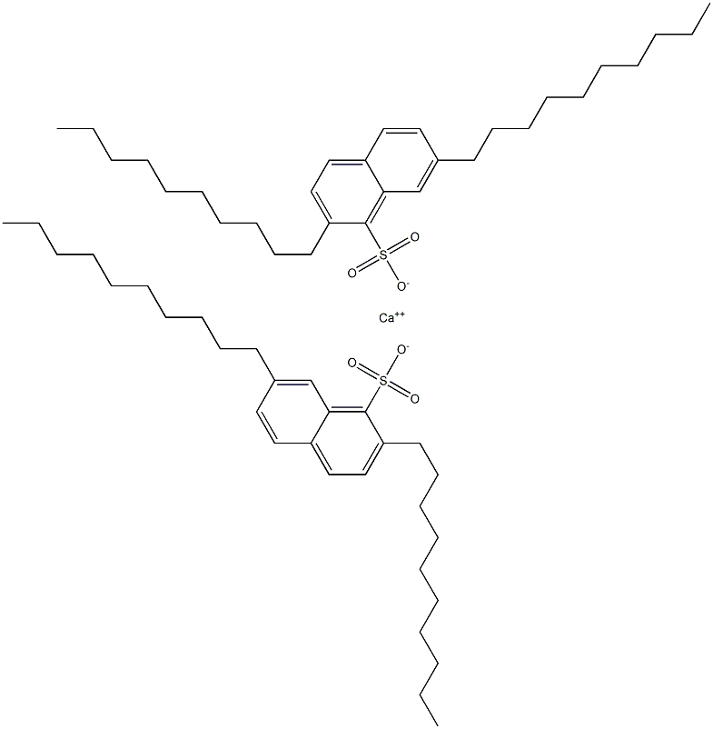 Bis(2,7-didecyl-1-naphthalenesulfonic acid)calcium salt 结构式