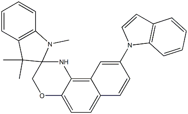 1,1',3,3'-Tetrahydro-1',3',3'-trimethyl-9-(1H-indol-1-yl)spiro[2H-naphth[2,1-b][1,4]oxazine-2,2'-[2H]indole] 结构式
