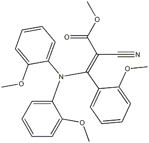 2-Cyano-3-bis(2-methoxyphenyl)amino-3-(2-methoxyphenyl)acrylic acid methyl ester 结构式